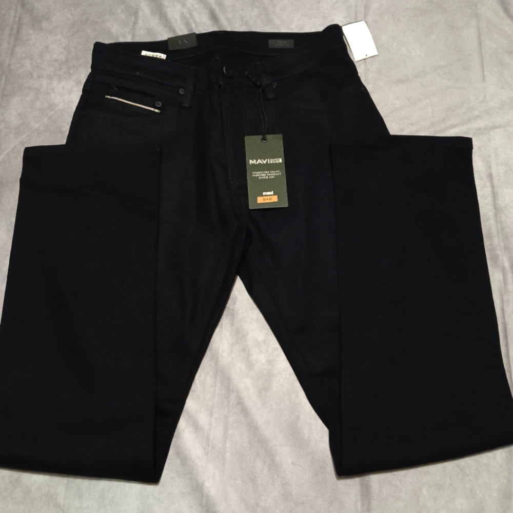 Mavi Zach White Edge Straight Leg Mens Black Jeans 32x33 0045322722